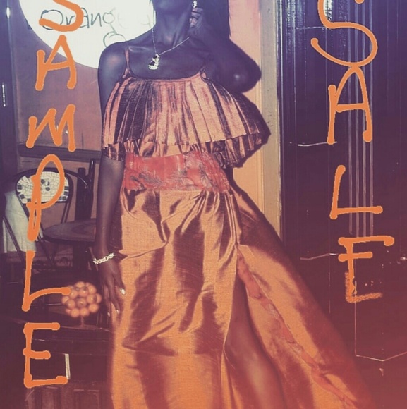 Pleated copper Dress - Picture 2 of 2